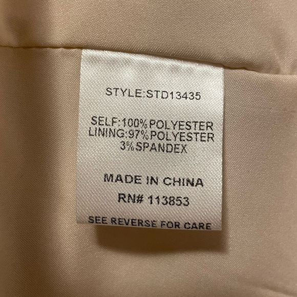 Baltic Born Womens XL Champagne Satin Long Sleeve Maxi Dress Elegant Formal - Picture 5 of 7